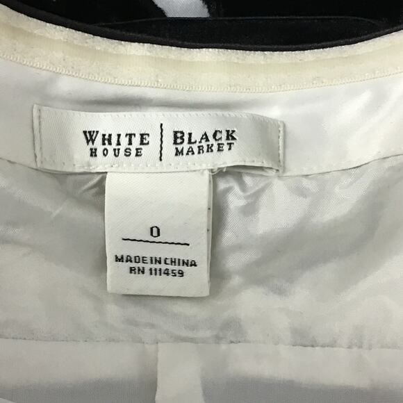 WHBM White House Black Market Strapless Satin Velvet Black White Mini Dress sz 0 - Picture 12 of 14